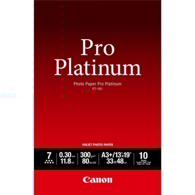 Papel fotográfico profesional Platinum A3 Plus PT-101 de Canon - 10 hojas