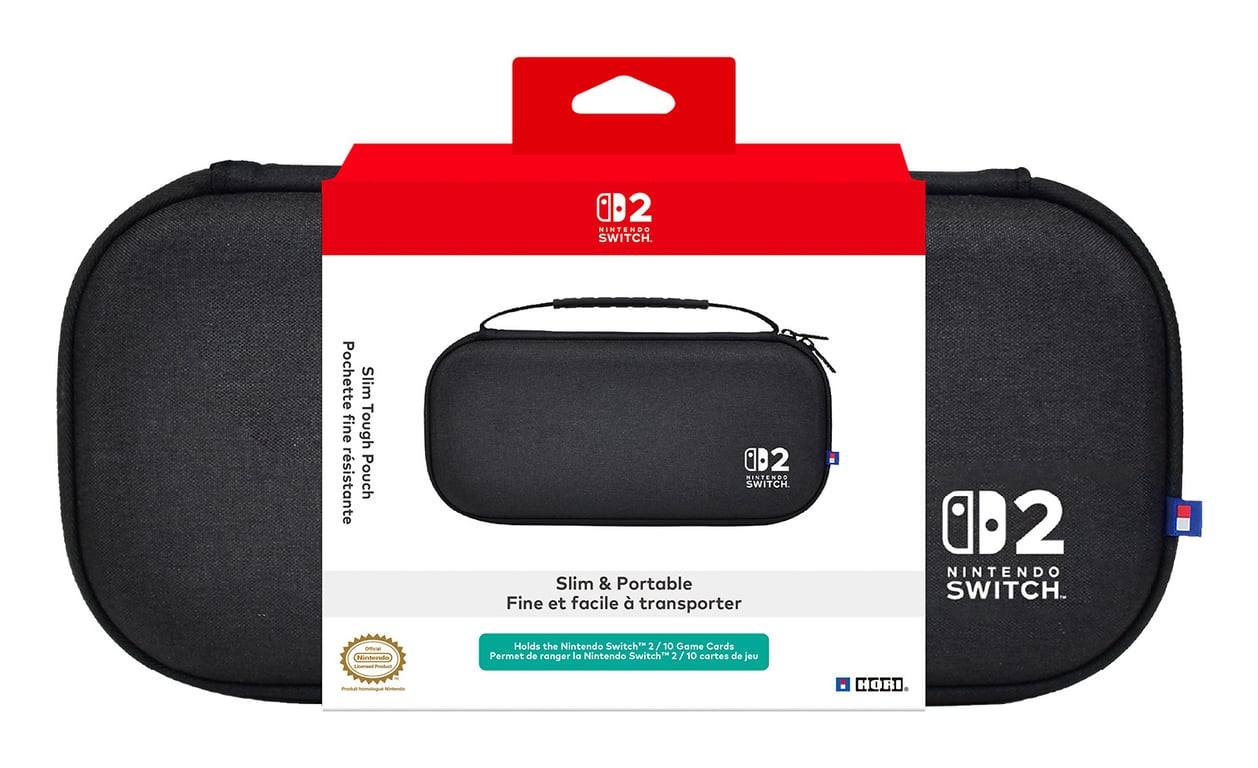Hori Pochette Fine Résistante (Noir) pour Nintendo Switch 2 – Sous licence officielle Nintendo - Neuf
