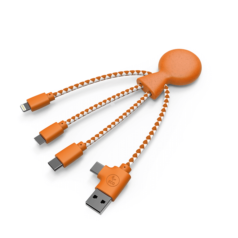Cable multiconector USB ecológico Mr Bio Orange - Xoopar