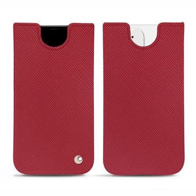 Pochette cuir Apple iPhone 12 mini - Pochette - Rouge - Cuir saffiano