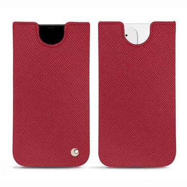 Pochette cuir Apple iPhone 12 mini -  - Rouge - Cuir saffiano
