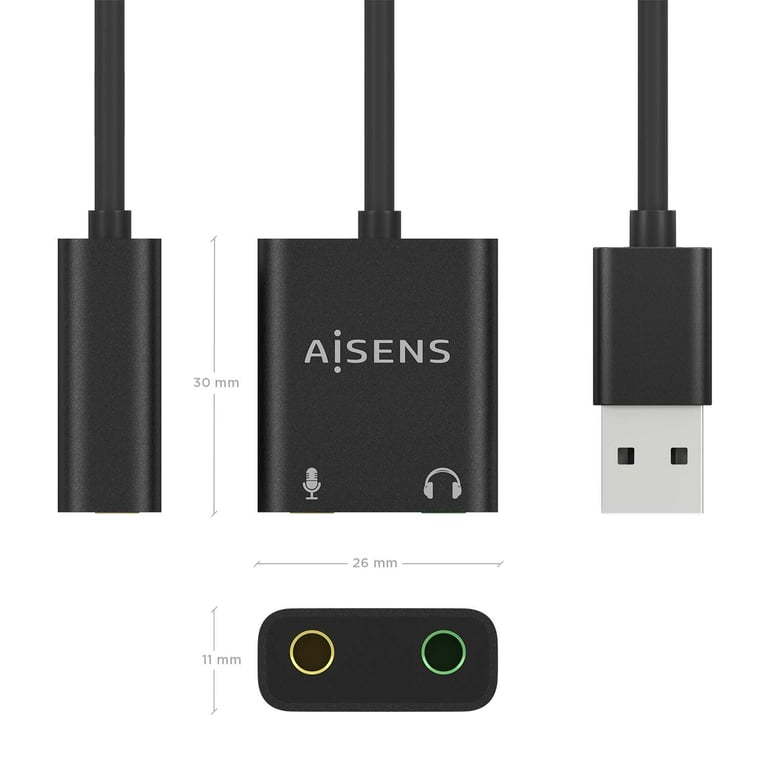 AISENS A106 0769 changeur de genre de câble USB A 2x 3.5 mm Neuf - vue 3