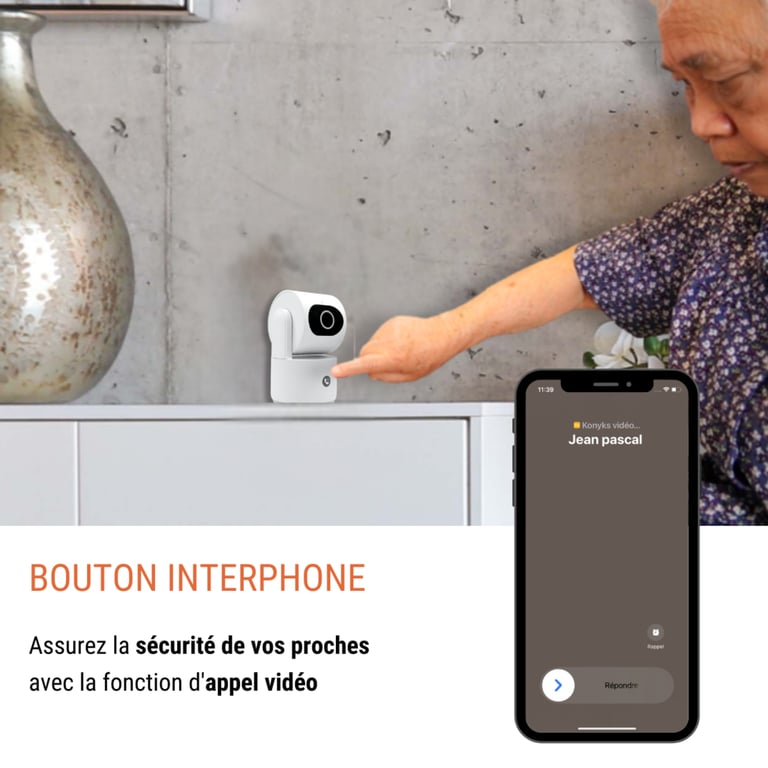 Caméra de surveillance KONYKS CAMINI CARE 2 Intérieur Wifi avec sirène et bouton d'appel vidéo - vue 4