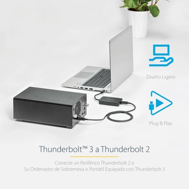 STARTECH.COM Adaptador Thunderbolt 3 a Thunderbolt - Windows y Mac - M / F - Negro