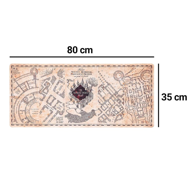 Tapis de Souris XXL Gamer Antidérapant motif Carte du Maraudeur Marron / Beige - Neuf