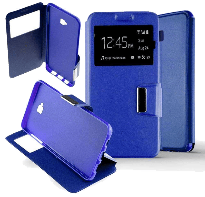 Etui Folio compatible Bleu Samsung Galaxy J4 Plus 2018