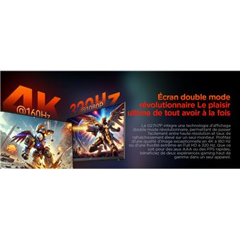 Ecran 27'' HKC G27H7P gaming UHD 160Hz FHD 320Hz Dual mode Fast IPS 16:9 160Hz 1ms 350cdm² 2xHDMI DP AO Inclinable et Reglable en hauteur 100mmPivot Pied HAS - vue 5