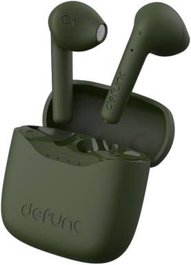 Defunc True Lite Kaki - Écouteur sans Fil Bluetooth 5.3 Hi-FI Son Stéréo, Contrôle Tactile, Microphones Intégrés, 20 Heures Durée de Lecture, USB-C Charge, pour iOS et Android Telephone