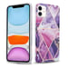 Funda para Apple iPhone 11 en Marble Wave Purple No. 14 Funda protectora de silicona TPU con patrón de mosaico
