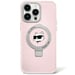 Étui Karl Lagerfeld pour iPhone 15 6.1'' rose étui rigide Ring Stand Choupette Head MagSafe