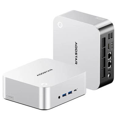 AOOSTAR MACO Mini PC, AMD Ryzen 7 PRO 8845HS, 8 core 16 thread, grafica Radeon 780M, 24 GB RAM DDR5 5600, 1 TB SSD PCIe 4.0, supporto eGPU OCuLink, doppia LAN 2,5G, WiFi 6, USB4, uscita quadruplo display