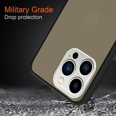 Coque pour Apple iPhone 14 PRO MAX en MAT NOIR Housse de protection Étui hybride avec intérieur en silicone TPU et dos en plastique mat