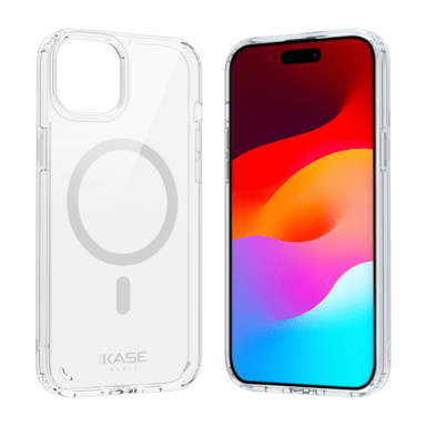 Custodia antiurto magnetica invisibile antibatterica per Apple iPhone 15 Plus, trasparente