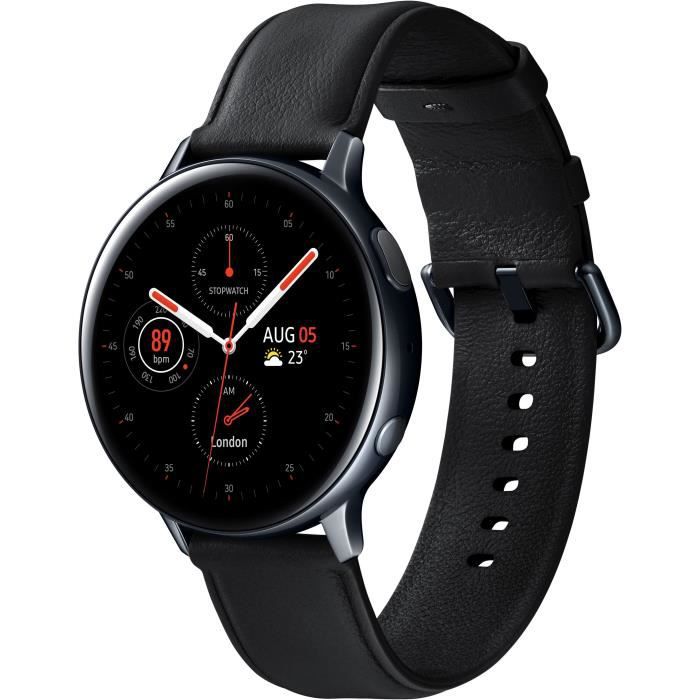 Galaxy Watch Active2 44mm Boitier en Acier Noir - Bluetooth - Bracelet Noir