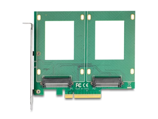 DeLOCK Tarjeta PCI Express 4.0 x8 a 2 x interno U.2 NVMe SFF-8639 - Bifurcación (LAxAN 144 x 122 mm)