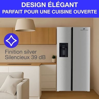 Frigorífico americano - CONTINENTAL EDISON - CERANF556IX1 - Dispensador de agua / hielo - Clase
