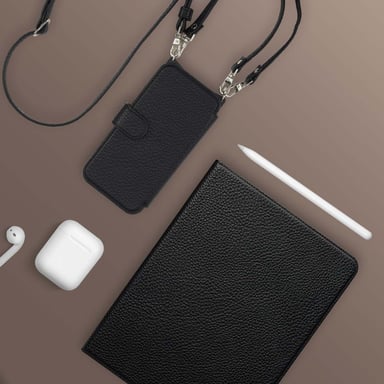 Selencia Étui Riva avec MagSafe et cordon de téléphone pour Apple iPhone 15 - Noir