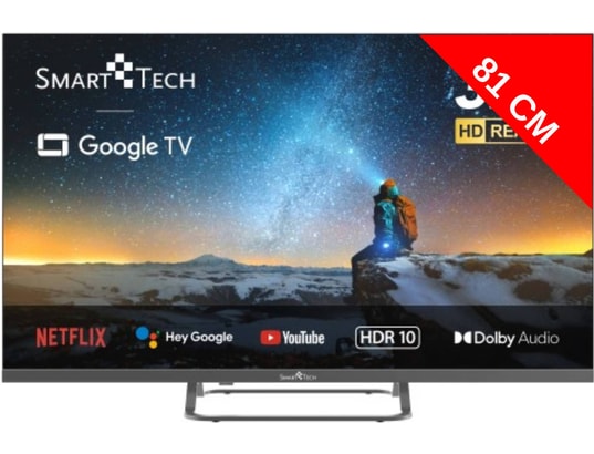 Téléviseur LED HD Smart Tech 32HG01V 32 pouces - Antracite - Neuf