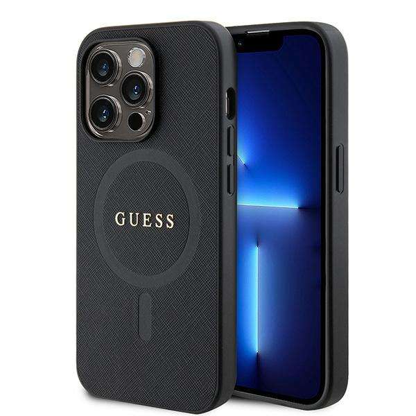 Guess Étui pour iPhone 15 Pro 6.1 étui rigide Saffiano MagSafe