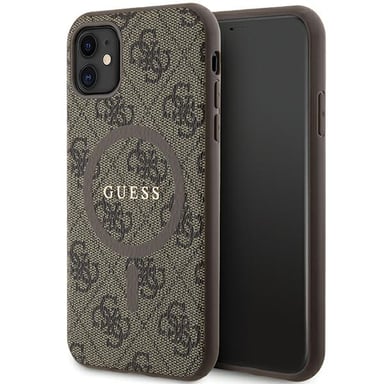 Funda Guess 4G Logo MagSafe para iPhone 11/XR, marrón