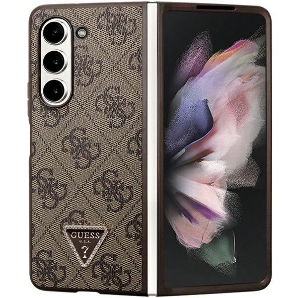 Guess Étui en cuir 4G strass pour Samsung Galaxy Z Fold5