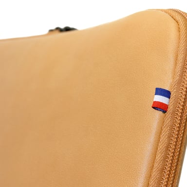 Funda para ordenador portátil 10''-12,5'', funda protectora para Tablet/iPad en símil piel repelente al agua con correas elásticas, interior Doudou, camel