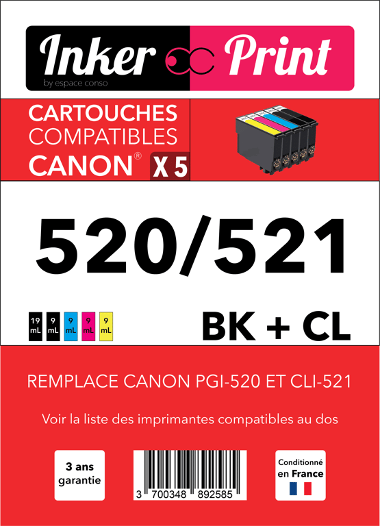 Cartouche D'encre Canon Pgi-520 Noir