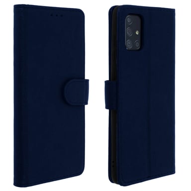 Étui pour Samsung Galaxy A71 Housse Intégrale Porte-cartes Fonction Support Bleu nuit