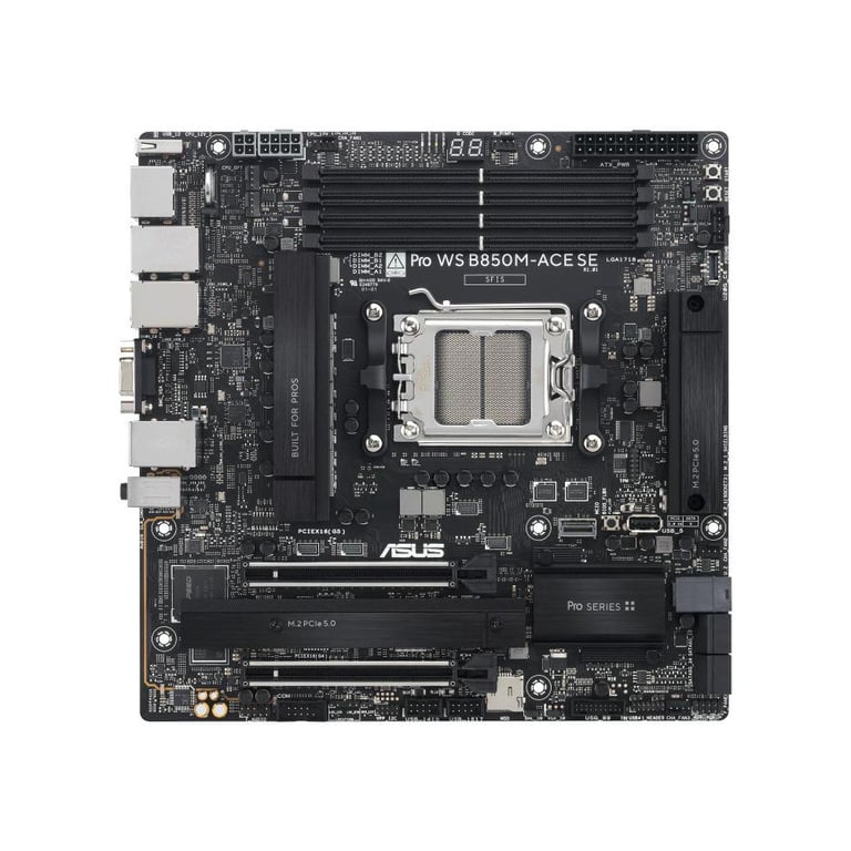 ASUS Pro WS B850M ACE SE Carte mère micro ATX Socket AM5 AMD B850 Chipset USB C 3.2 Gen2 USB 3.2 Gen 2 USB C 3.2 Gen 2x2 USB4 10 Gigabit LAN carte graphique embarquée audio HD... - vue 2