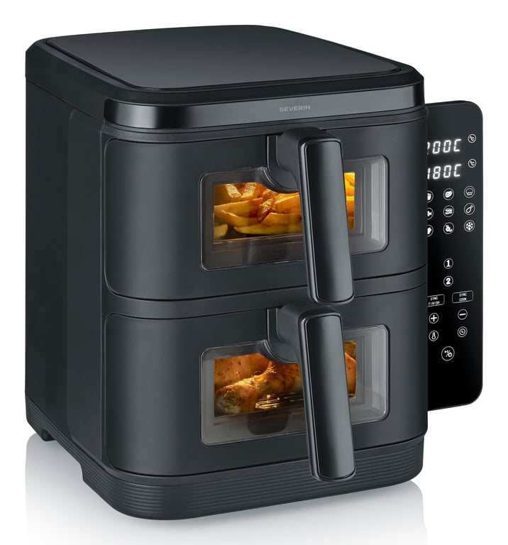 Severin FR 2468 Double 11 L Autonome 2800 W Friteuse d'air chaud Noir - Neuf