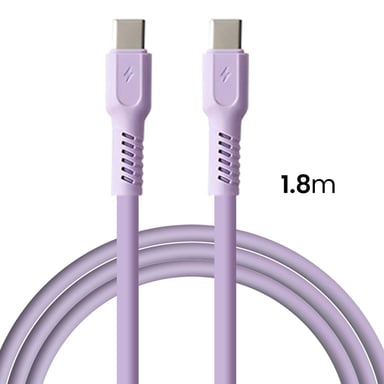 CABLE CHARGE USB-C VERS USB-C PD 60W LAVANDE POUR APPLE SAMSUNG XIAOMI OPPO