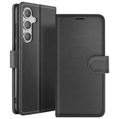 Zanaé Funda tipo cartera para Galaxy S24 FE con función de soporte y lengüeta magnética Negro