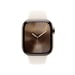 Apple Watch Series 10 GPS + Cellular in Titanio Oro 42mm con cinturino in gomma M/L bianco