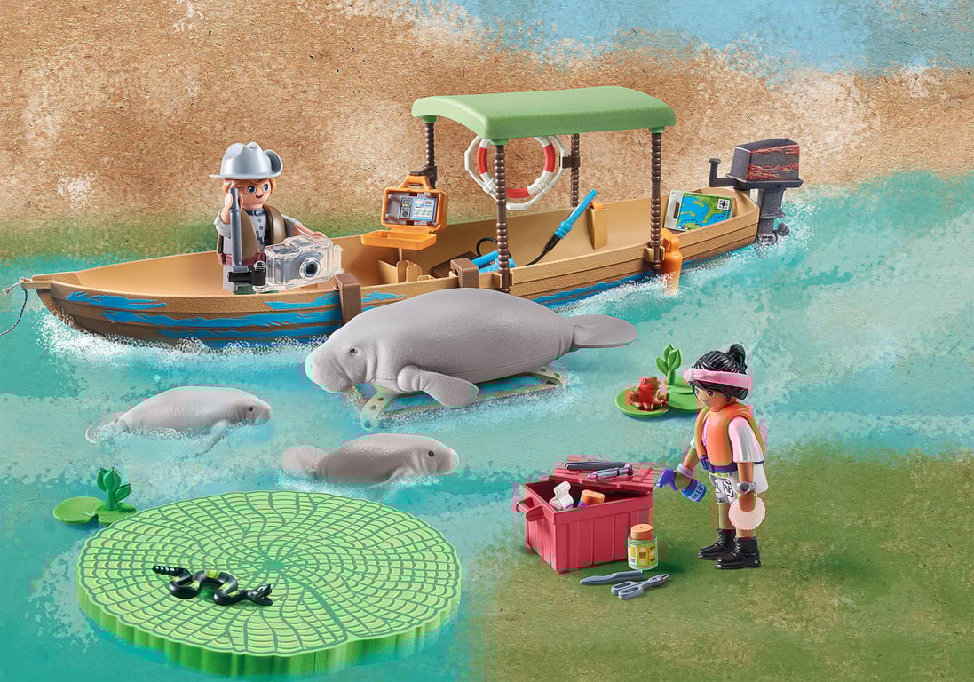 Pirogue Et Lamantins Wiltopia 71010 Playmobil La Boîte - vue 3