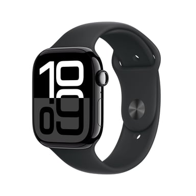Apple Watch Series 10 GPS 46mm Aluminio Negro (Jet Black) y Correa Deportiva Negra - Talla S-M