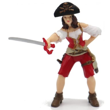 Figurine Femme Pirate Rouge - Collection Papo Corsaires