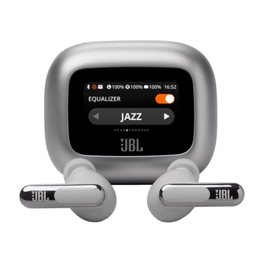 Live Beam 3 avec réduction de bruit - Ecouteurs sans fil Bluetooth JBL, Argent