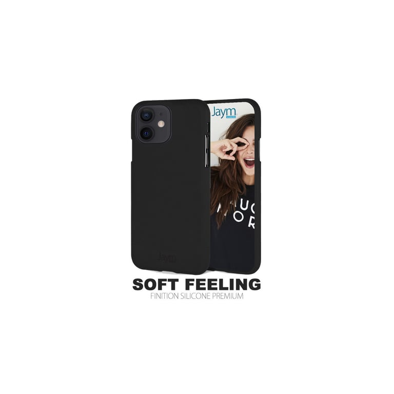 JAYM - Coque Silicone Soft Feeling Noire pour Apple iPhone 13 Pro Max – Finition Silicone – Toucher Ultra Doux