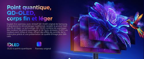 Ecran PC gaming HKC GS27QHS 27'' OLED 500 Hz - vue 5