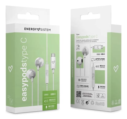 Energy Sistem Auriculares EasyPods Type C Snow