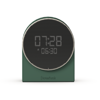 KREAFUNK Ivy Réveil Lumineux Bluetooth – Enceinte 3W, autonomie 30 jours, lumière de réveil progressive, design minimaliste -vert
