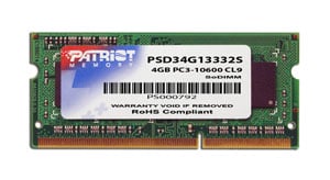 PATRIOT SDDDR3 9 1333PAT MÉMOIRE SODIMM DDRAM DDR3 4 GO 1333 MHZ - vue 2