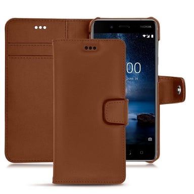 Housse cuir Nokia 8 -  - Marron - Simili cuir