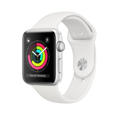 Apple Watch Series 3 OLED 42 mm Numérique 312 x 390 pixels Écran tactile Argent Wifi GPS (satellite)