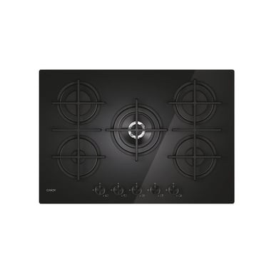 Candy CVG74WTB Noir Encastrable 75 cm Gaz 5 Brûleurs - Neuf