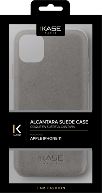 Cover in Alcantara Suede per Apple iPhone 11, grigio tortora