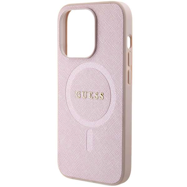 Coque pour iPhone 15 Pro Guess Saffiano MagSafe GUHMP15LPSAHAHMCU - vue 4