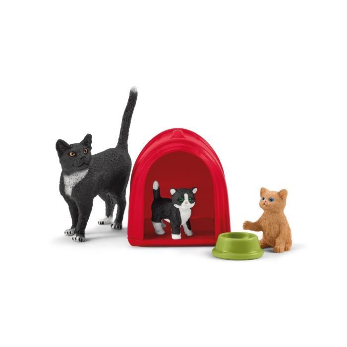 Coffret Aire de jeu pour chats adorables figurines d'animaux avec chats pour enfants dès Schleich 42501 Farm World - vue 5