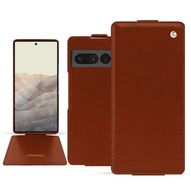 Housse cuir Google Pixel 7 Pro -  - Orange - Cuir vegan
