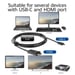 Ewent EW9824 2 m di cavo video USB Tipo-C HDMI Tipo A e adattatore (standard) Nero